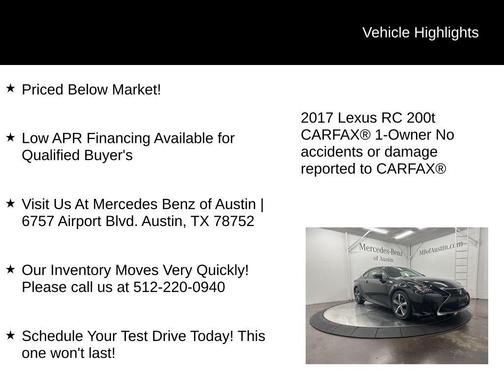 2017 Lexus RC 200t Base