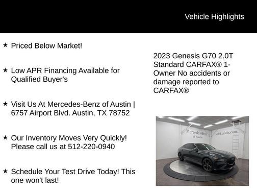 2023 Genesis G70 2.0T