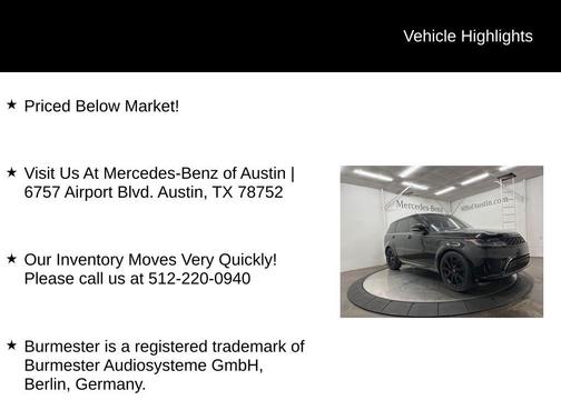 Santorini Black 2020 Land Rover Range Rover Sport 3.0 Supercharged HST