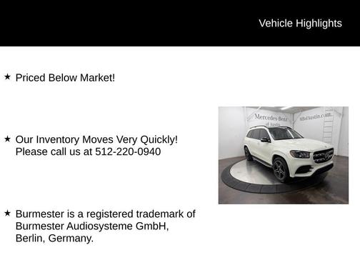Diamond White Metallic 2021 Mercedes-Benz GLS 580 Base 4MATIC