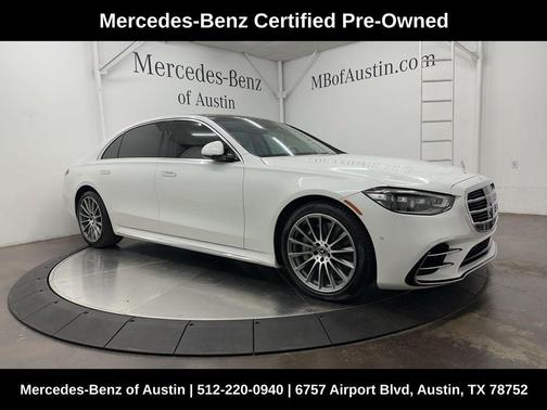 Moonlight White 2025 Mercedes-Benz S-Class S 580 4MATIC