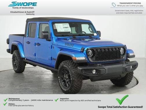 Hydro Blue Pearlcoat 2026 Jeep Gladiator Willys 4x4