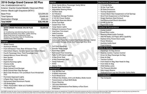 2016 Dodge Grand Caravan AVP/SE