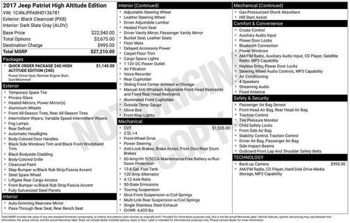 2017 Jeep Patriot High Altitude