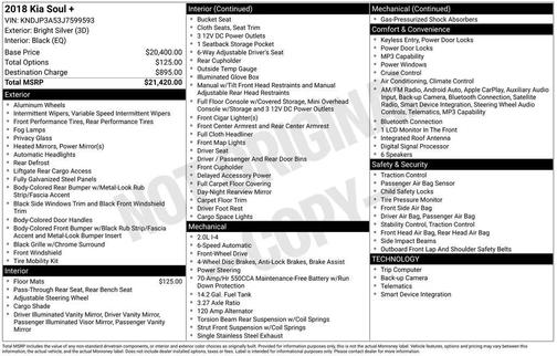 Bright Silver 2018 Kia Soul +