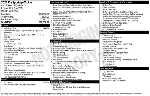Wolf Gray 2026 Kia Sportage X-Line
