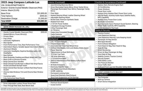 Granite Crystal Metallic Clearcoat 2023 Jeep Compass Latitude Lux