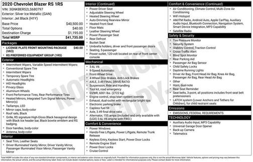 2020 Chevrolet Blazer RS