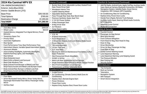 Astra Blue 2024 Kia Carnival EX