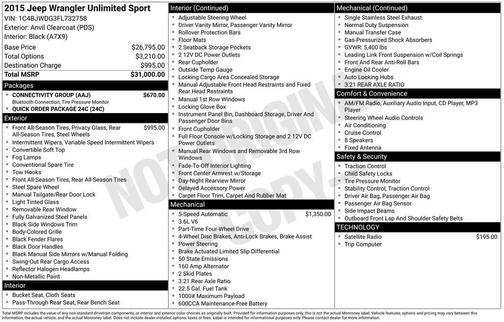 2015 Jeep Wrangler Unlimited Sport