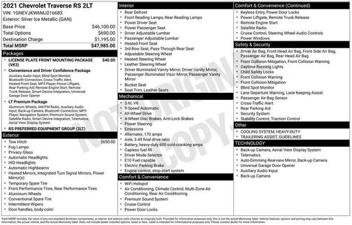 2021 Chevrolet Traverse RS