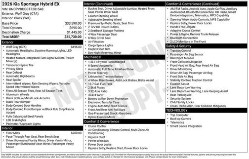 2026 Kia Sportage Hybrid EX