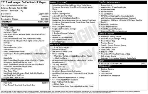 2017 Volkswagen Golf Alltrack TSI S