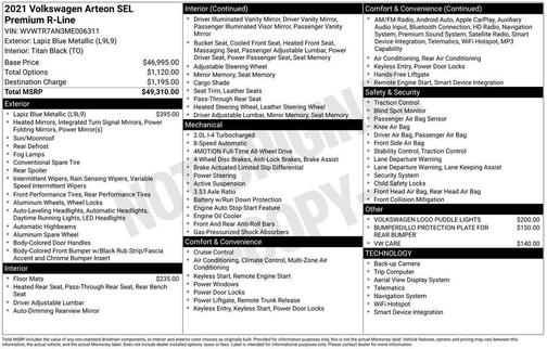 2021 Volkswagen Arteon 2.0T SEL Premium R-Line 4MOTION