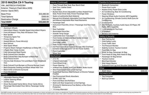 Titanium Flash Mica 2015 Mazda CX-9 Touring