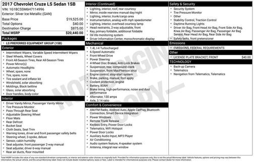 2017 Chevrolet Cruze LS