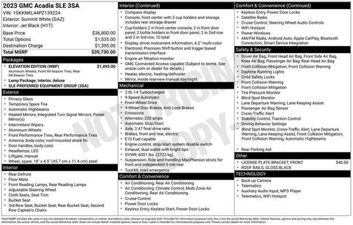 2023 GMC Acadia FWD SLE