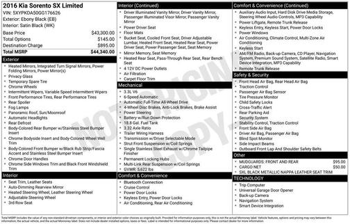 2016 Kia Sorento SXL