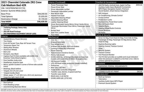 2021 Chevrolet Colorado ZR2