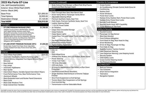 Snow White Pearl 2023 Kia Forte GT-Line