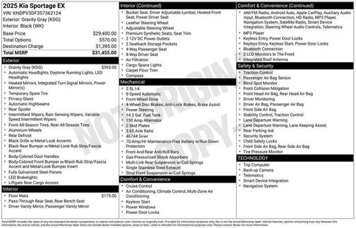 Gravity Gray 2025 Kia Sportage EX