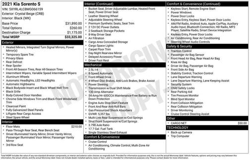 2021 Kia Sorento S