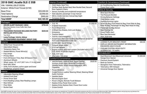 2018 GMC Acadia SLE-2