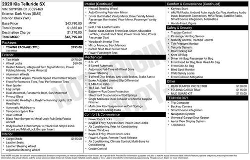 2020 Kia Telluride SX