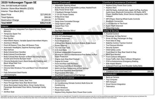 2020 Volkswagen Tiguan 2.0T SE R-Line Black