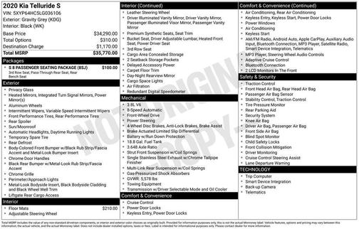 Gravity Gray 2020 Kia Telluride S