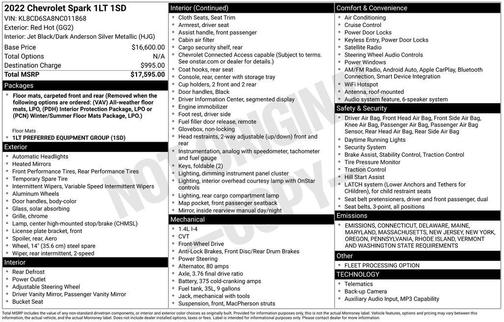 2022 Chevrolet Spark 1LT