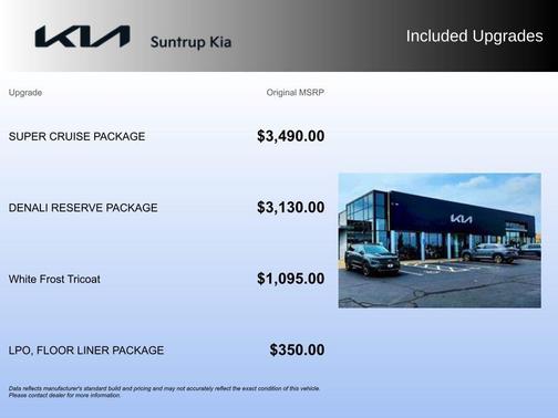 White Frost Tricoat 2025 GMC Acadia Denali