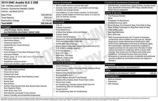 2019 GMC Acadia SLE-2