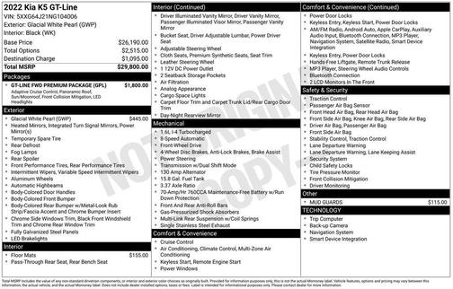2022 Kia K5 GT-Line