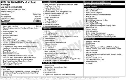Aurora Black Pearl 2023 Kia Carnival LX
