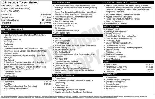 2021 Hyundai TUCSON Limited