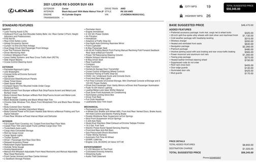 2021 Lexus RX 350 Base