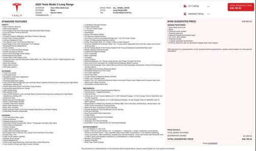 2020 Tesla Model 3 Long Range