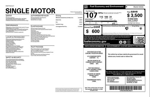 2022 Polestar 2 Long Range Single Motor