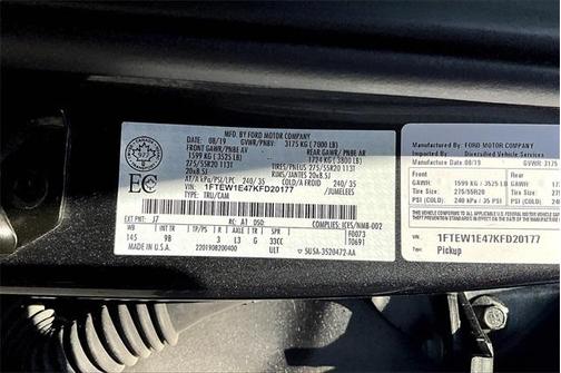 2019 Ford F-150 Platinum