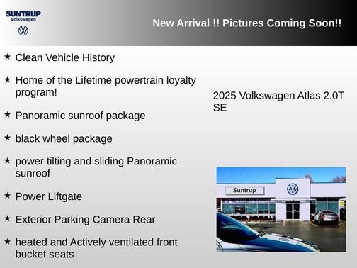 Pure White 2025 Volkswagen Atlas 2.0T SE w/Technology