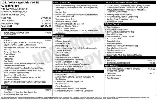 2022 Volkswagen Atlas 3.6L SE w/Technology