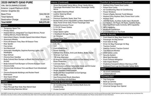 2020 INFINITI QX60 Pure