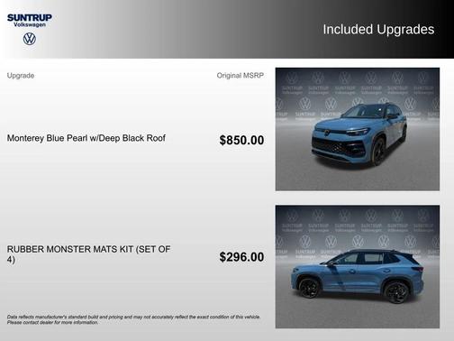 Monterey Blue Pearl w/Deep Black Roof 2025 Volkswagen Tiguan 2.0T SE R-Line Black 4MOTION