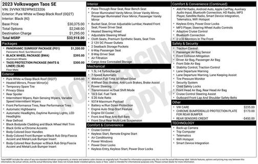 2023 Volkswagen Taos 1.5T SE