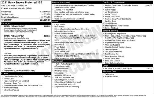 Cinnabar Metallic 2021 Buick Encore Preferred