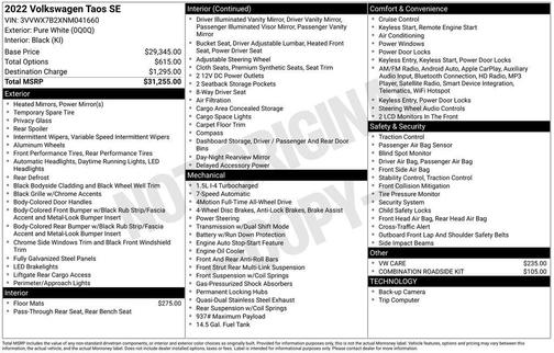 2022 Volkswagen Taos 1.5T SE