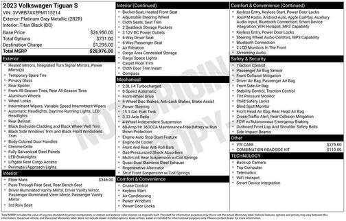 2023 Volkswagen Tiguan 2.0T S