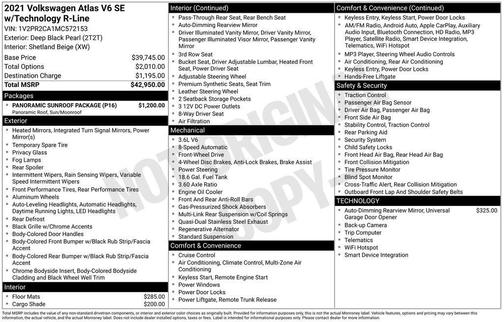 2021 Volkswagen Atlas 3.6L SE w/Technology