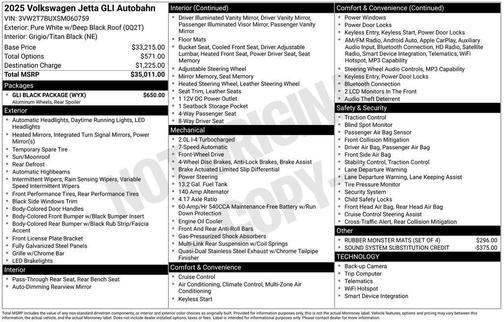 2025 Volkswagen Jetta GLI 2.0T Autobahn